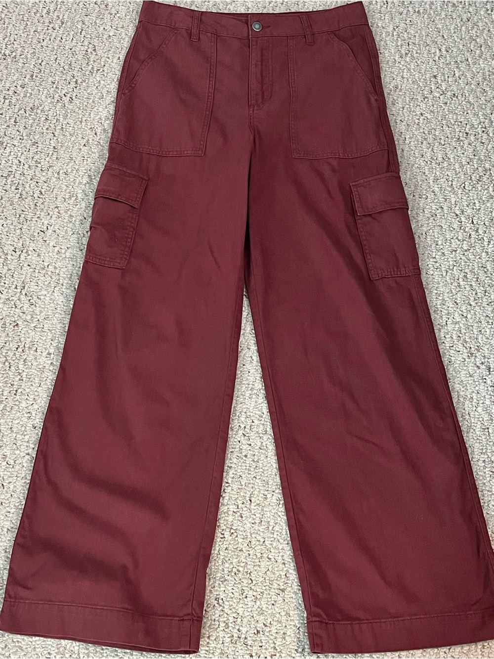 Indigo Rising Burgundy Wide Leg Cargo Pants Juniors Size 9/29. 100% cotton